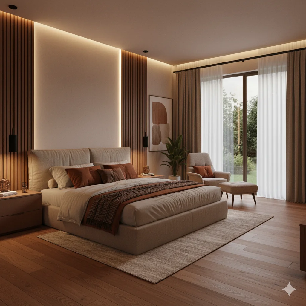 Bedroom interior of 40' x 40' House Designs with modern furniture