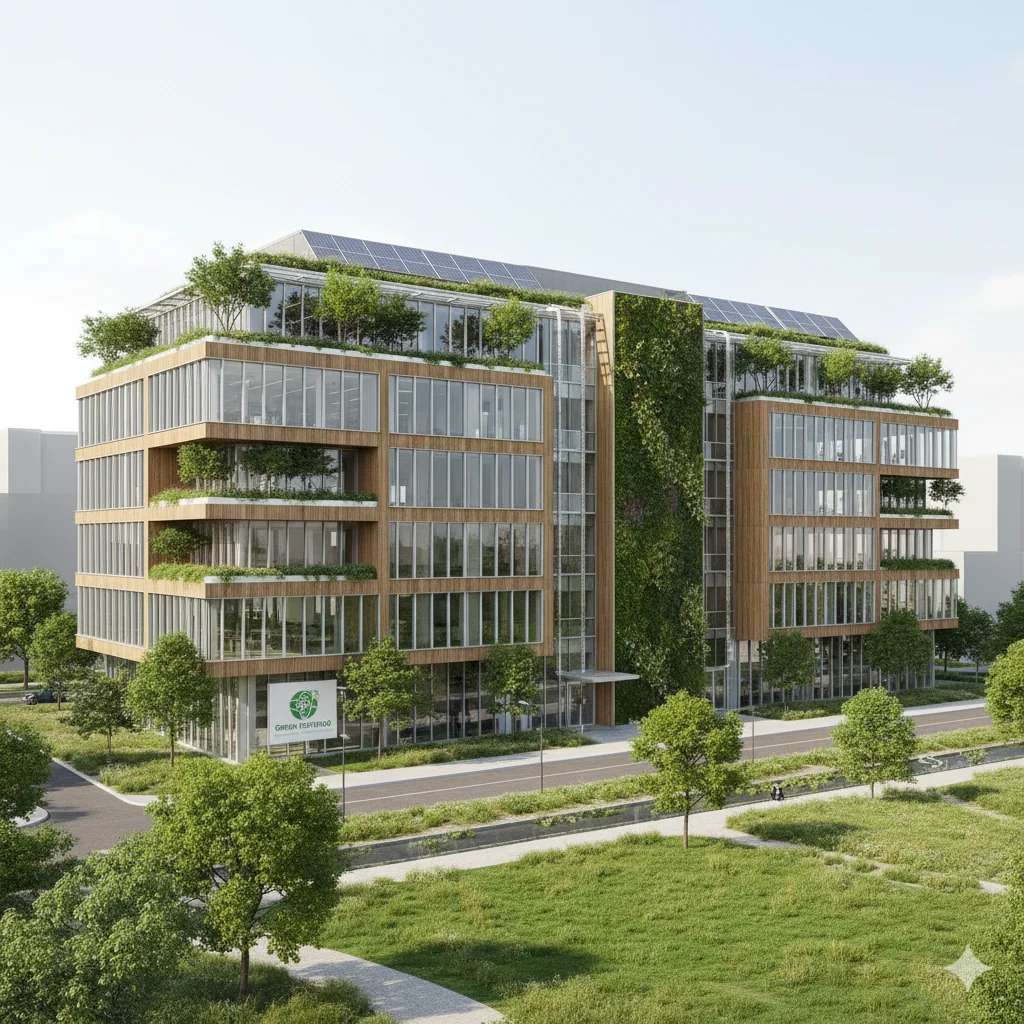 Sustainable office building design services creating eco-friendly commercial architecture