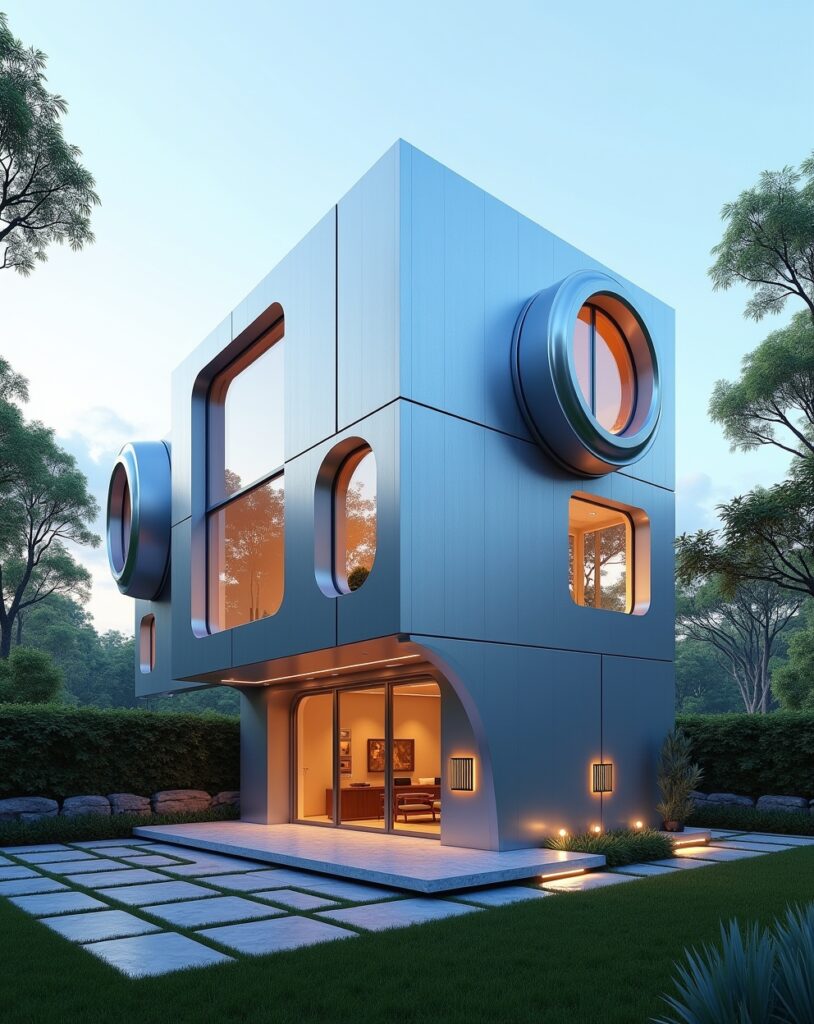 Weather-responsive home front with dynamic elements