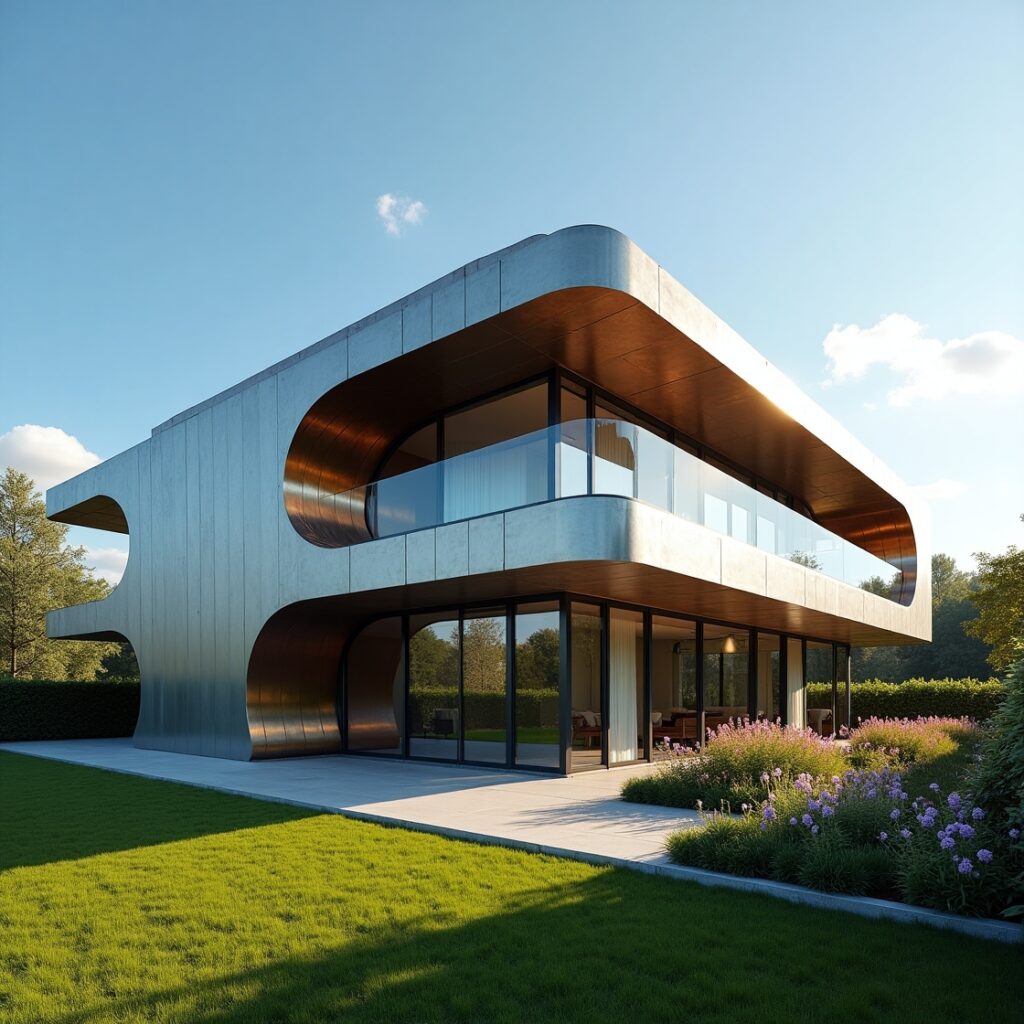 House with smart wall panels that move automatically for light and airflow