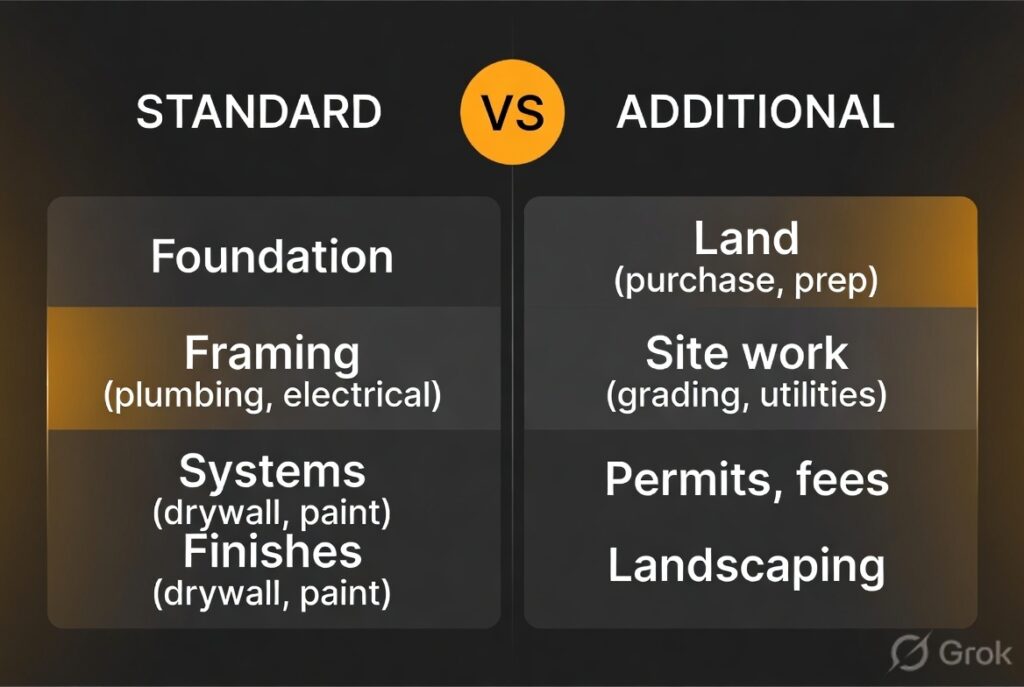 What’s included in a per-sq-ft construction quote and what’s not in 2026