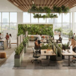 Office interior design trends that improve productivity: Biophilic, acoustic zoning and flexible layouts