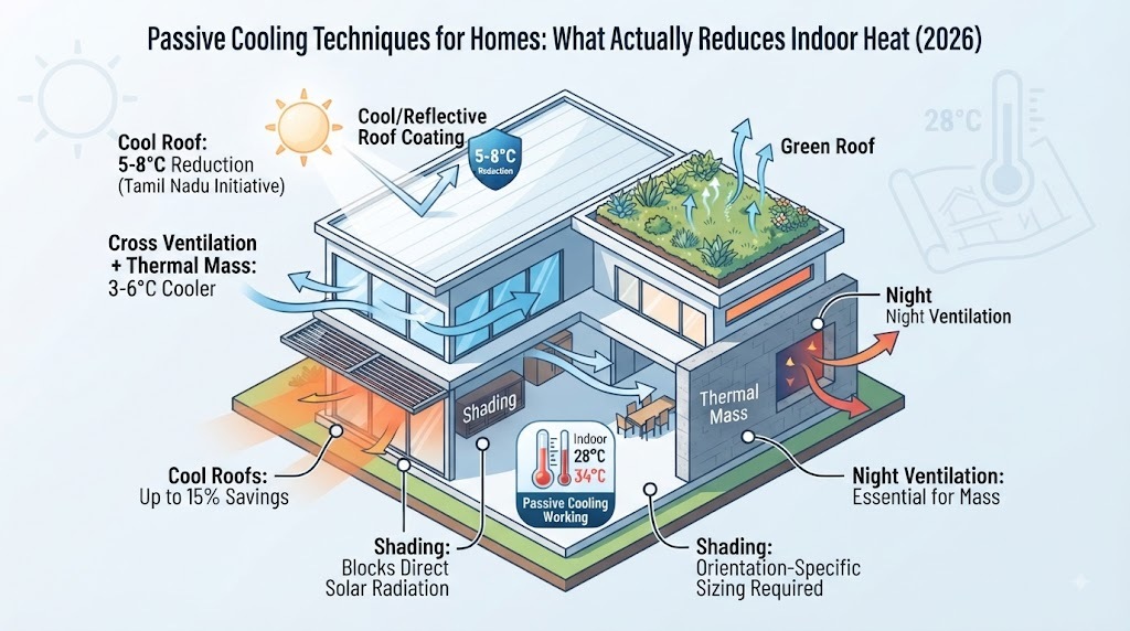 Passive Cooling Techniques for Homes: What Actually Reduces Indoor Heat (2026)