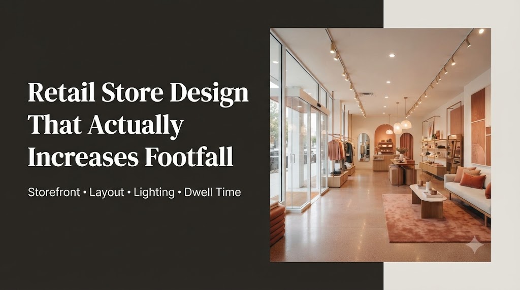 Retail store design that actually increases footfall – storefront, layout, lighting and dwell time strategies