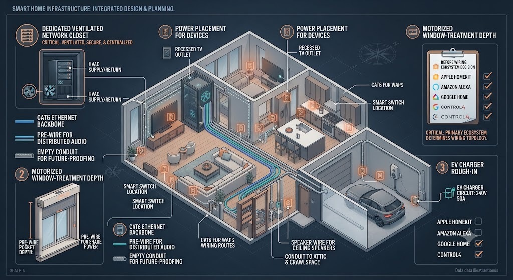 What to discuss with your architect: Structured wiring, network space, EV rough-in, ecosystem choice
