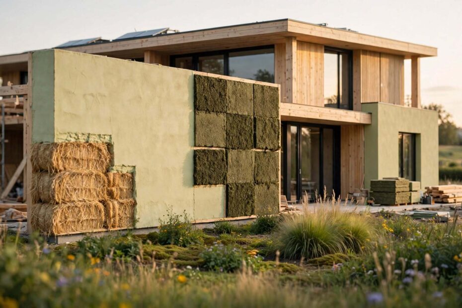 Seaweed straw and lime sustainable building materials modern architecture