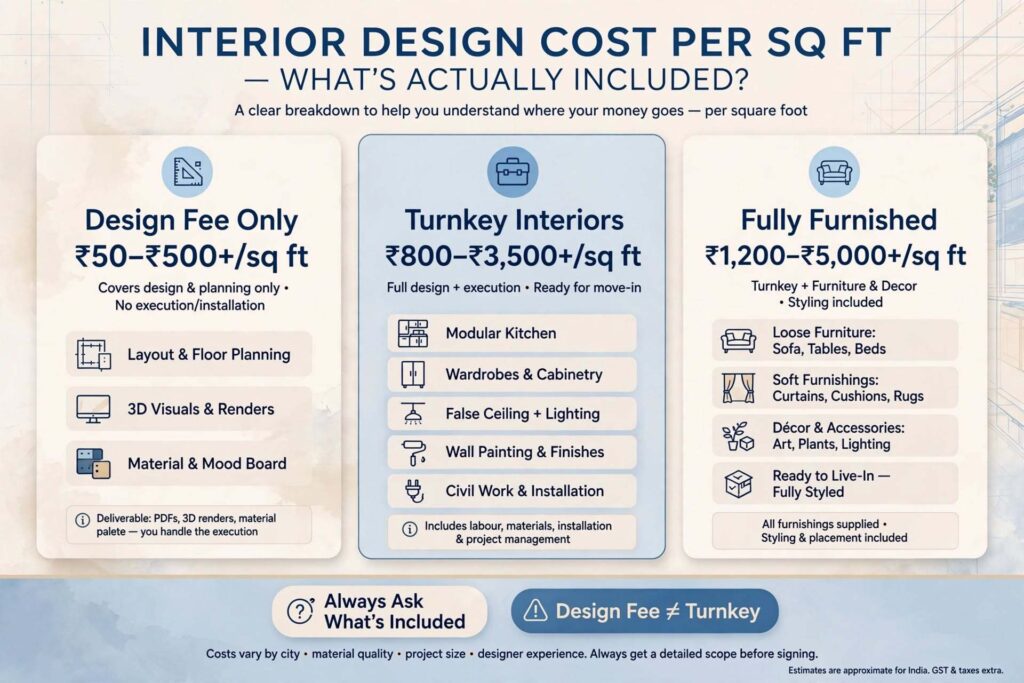 Interior Design Cost Per Sq Ft: What You Actually Pay For