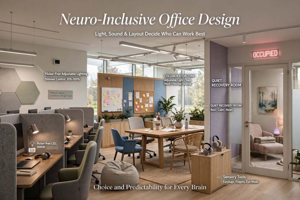Neuro-Inclusive Office Design: How Light, Sound and Layout Decide Who Can Do Their Best Work